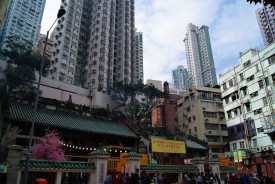 Hong Kong - the city of small temples squeezed in among giant buildings.