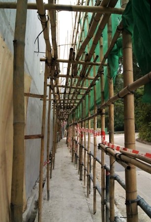 For smaller construction projects you can use bamboo as scaffolding.